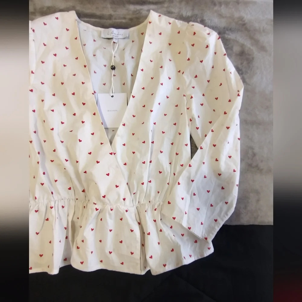 L'ACADEMIE los Angeles Revolve Dahlia V neck Heart Top Size S - Picture 8 of 12